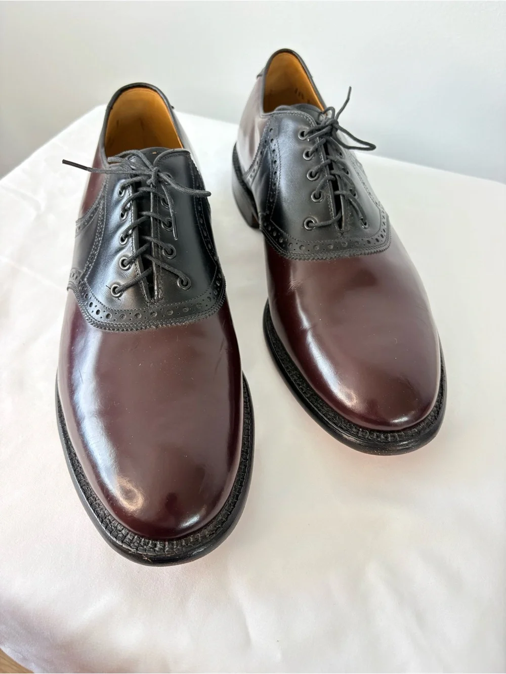 Johnston & Murphy Vintage Two-Tone Leather Saddle Oxfords (11.5 D) - NWOB